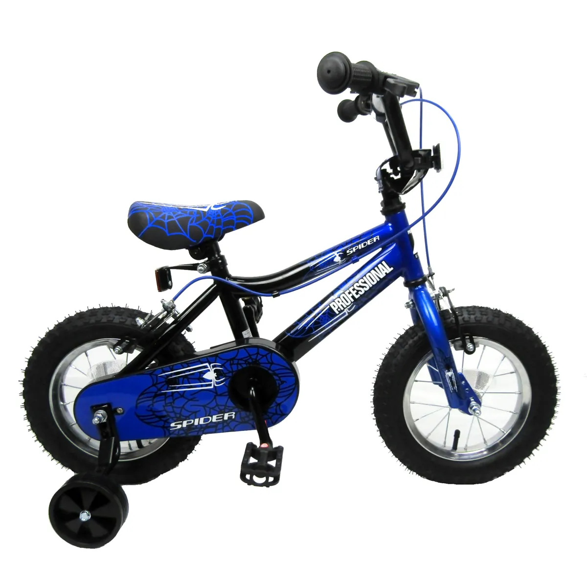 Professional Spider 12 Inch kids bike in blue and black