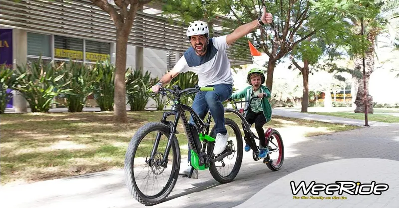 WeeRide Co Pilot Tagalong Bike Green-3