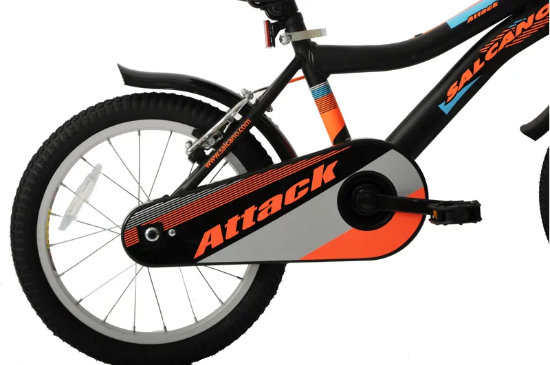 Salcano Attack 16 Inch Wheel Kids Bike Black Orange Blue-2