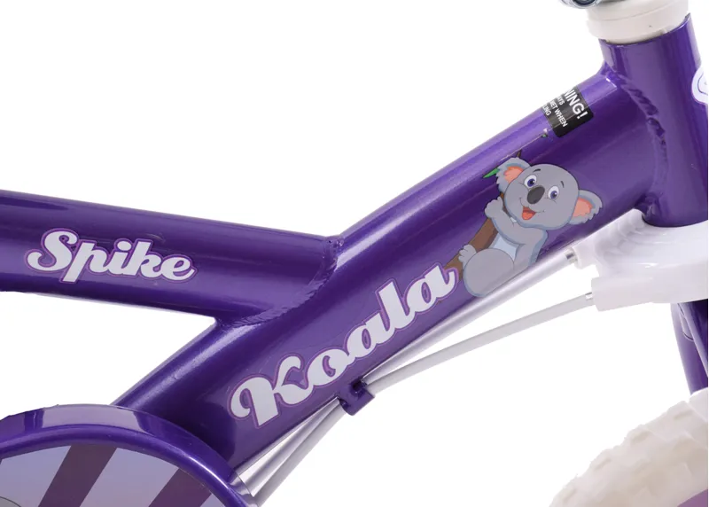 Spike Koala 10 Inch Wheel Kids Bike Purple and White-3