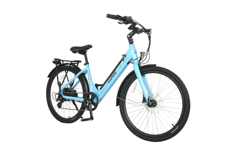 Ampere Deluxe Step Through 26 Inch Wheel Electric Bike Blue-1