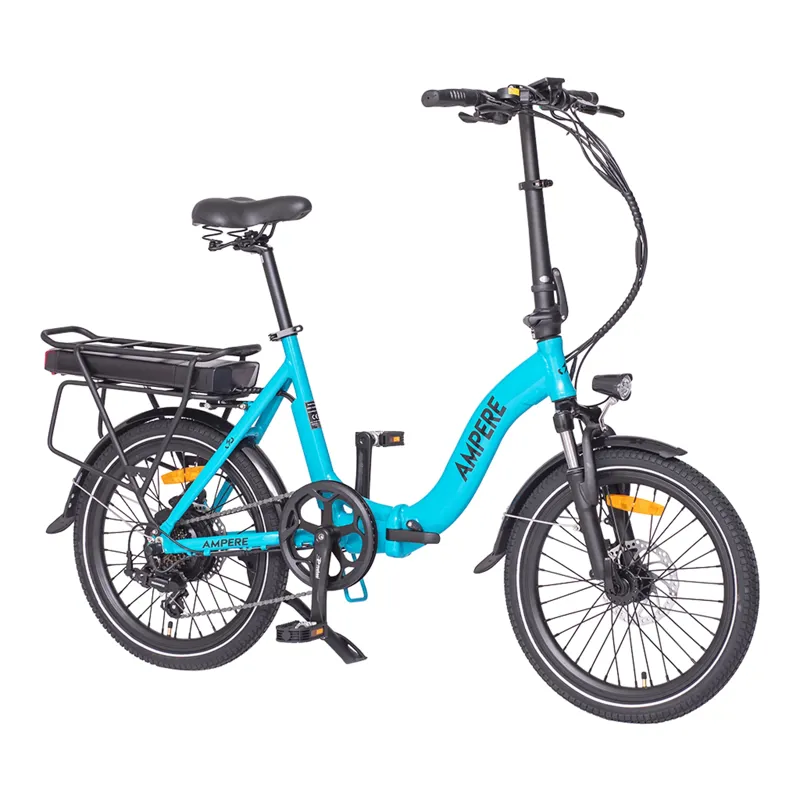 Ampere Alter 20 Inch Low Step Folding Electric Bike Blue 10Ah-1
