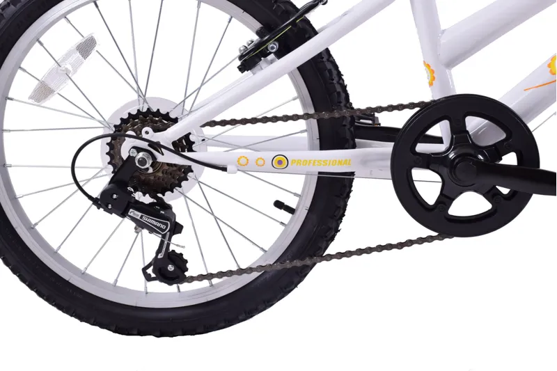 Professional Carousel 20 Inch Wheel Girls Bike White and Orange-2