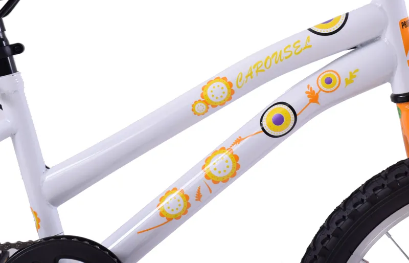 Professional Carousel 20 Inch Wheel Girls Bike White and Orange-3