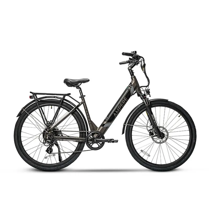 Ampere Deluxe Step Through 700c Wheel Electric Bike Grey 10Ah