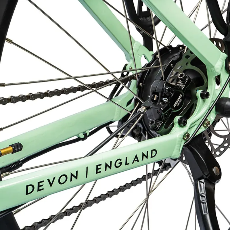 Ampere Deluxe Step Through 700c Wheel Electric Bike Green 14Ah-2