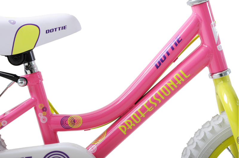 Professional Dottie 14 Wheel Kids Bike Pink and Yellow-4