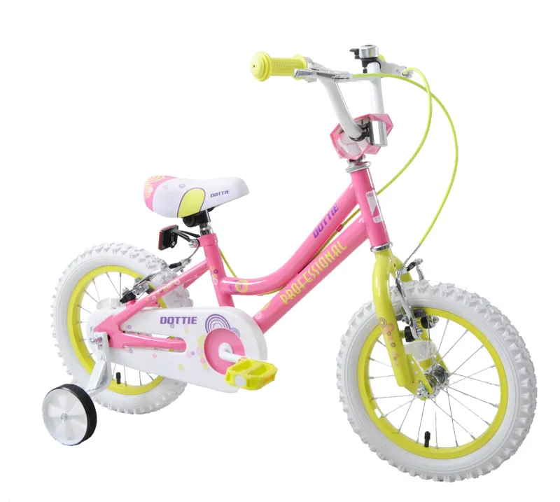 Professional Dottie 14 Wheel Kids Bike Pink and Yellow-2