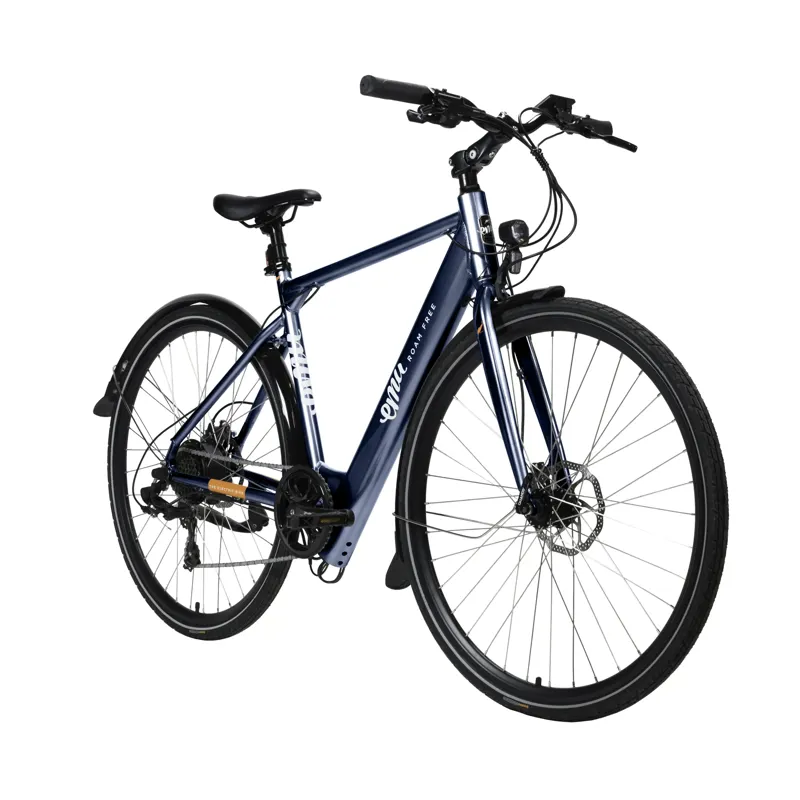 EMU Evo Crossbar 700c Wheel Electric Bike Metallic Blue 10.4Ah-1