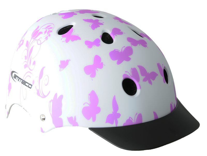 Ammaco ABS Butterfly Helmet White/Pink 53-55cm-3