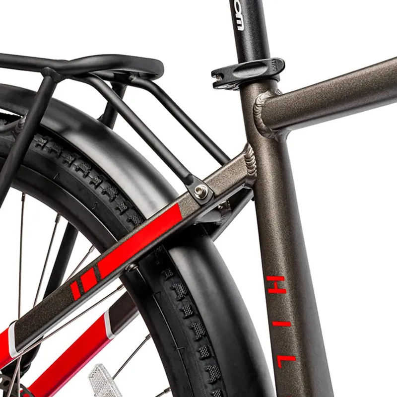 Ampere Hilux 700c Wheel Electric Bike Grey and Red 14Ah-11