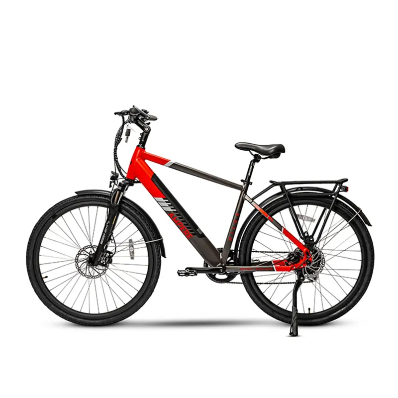 Ampere Hilux 700c Wheel Electric Bike Grey and Red 10Ah-1
