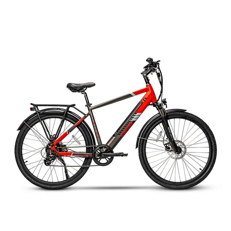Ampere Hilux 700c Wheel Electric Bike Grey and Red 10Ah