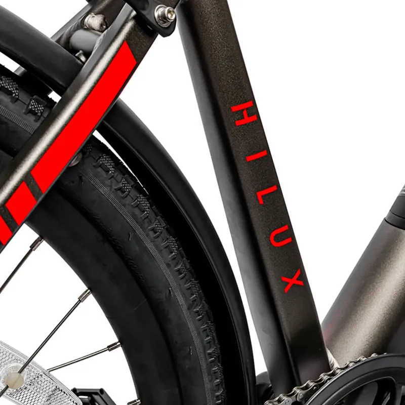 Ampere Hilux 700c Wheel Electric Bike Grey and Red 14Ah-5