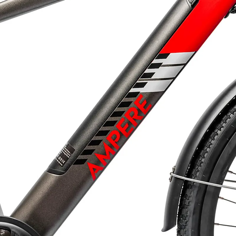 Ampere Hilux 700c Wheel Electric Bike Grey and Red 14Ah-9