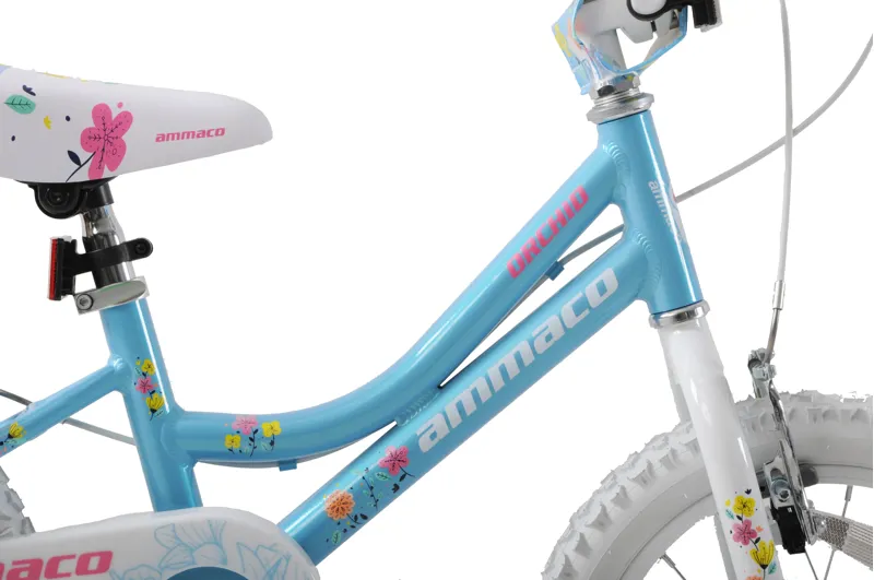Ammaco Orchid 16 inch Wheel Kids Bike Blue and White-3