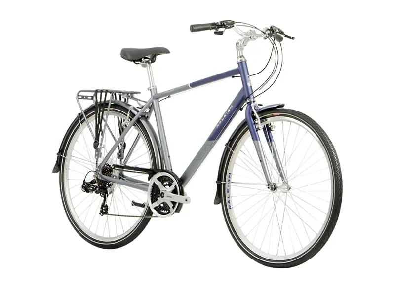 Raleigh Pioneer Tour Crossbar Hybrid Bike in Silver-8