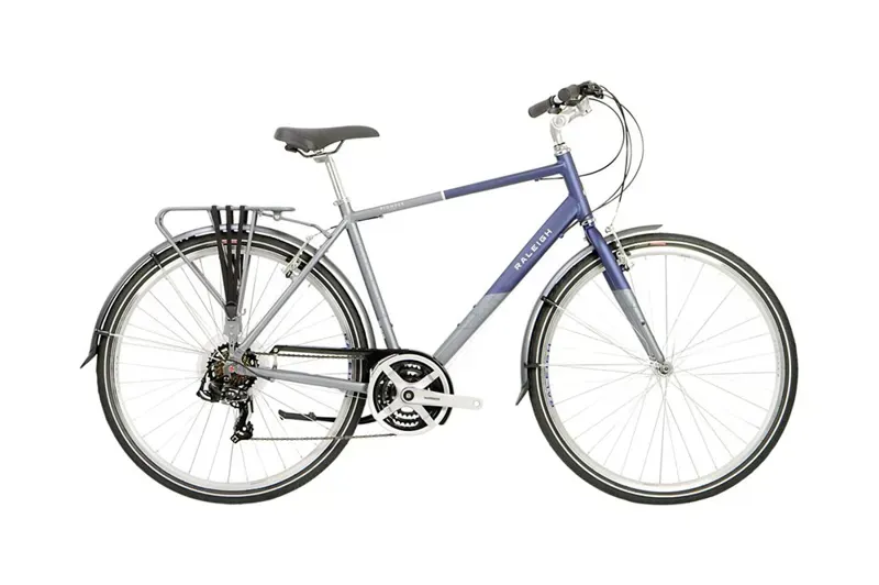 Raleigh Pioneer Tour Crossbar Hybrid Bike in Silver