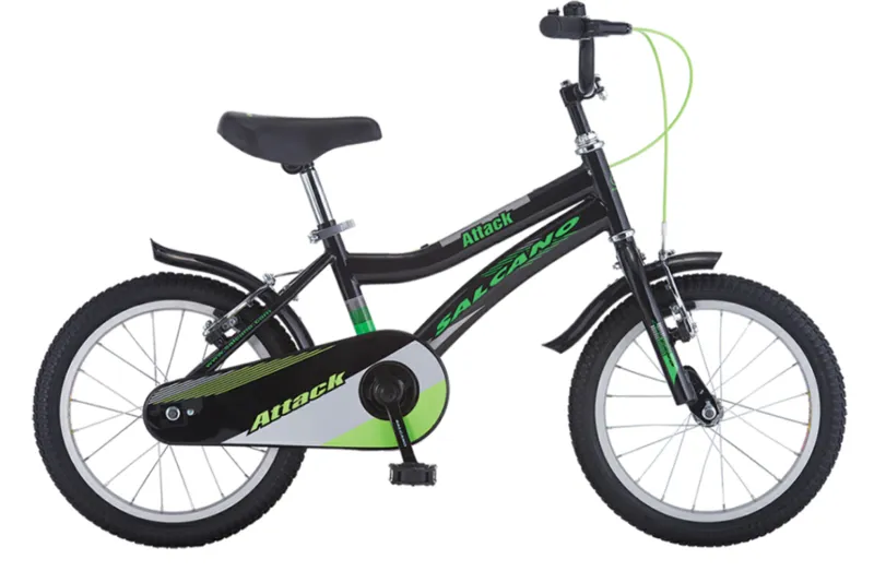 Salcano Attack 14 Inch Wheel Kids Bike Black and Green
