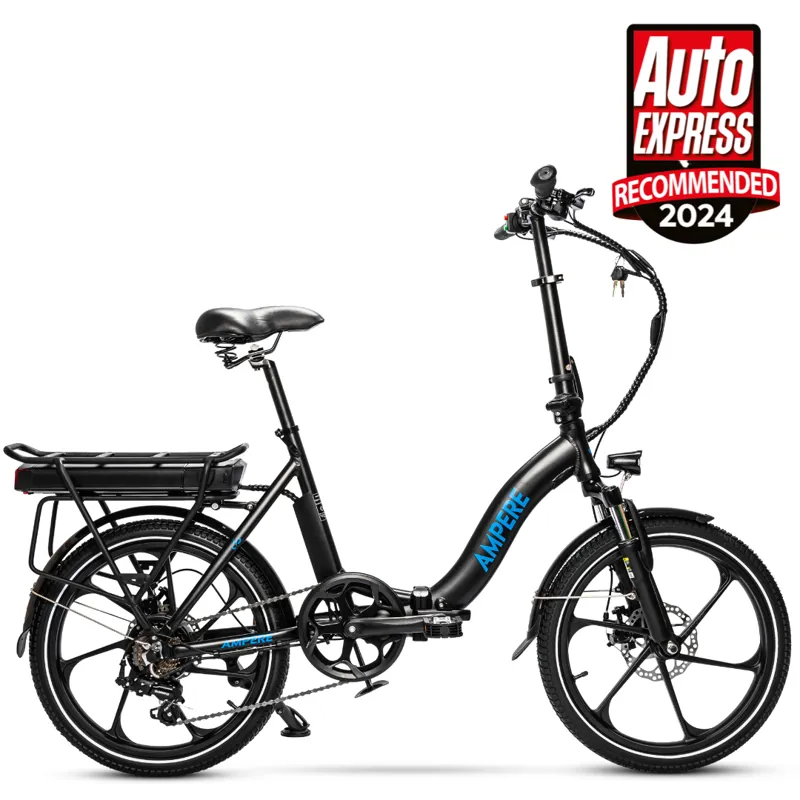 Ampere Alter Low Step Folding Electric Bike Black 15Ah
