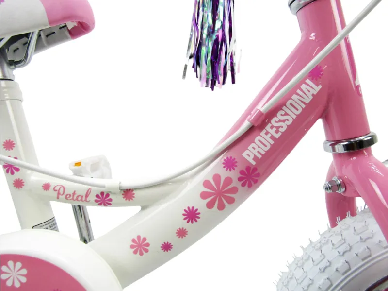 Professional Petal 12 Inch Wheel Kids Bike Pink/White-1
