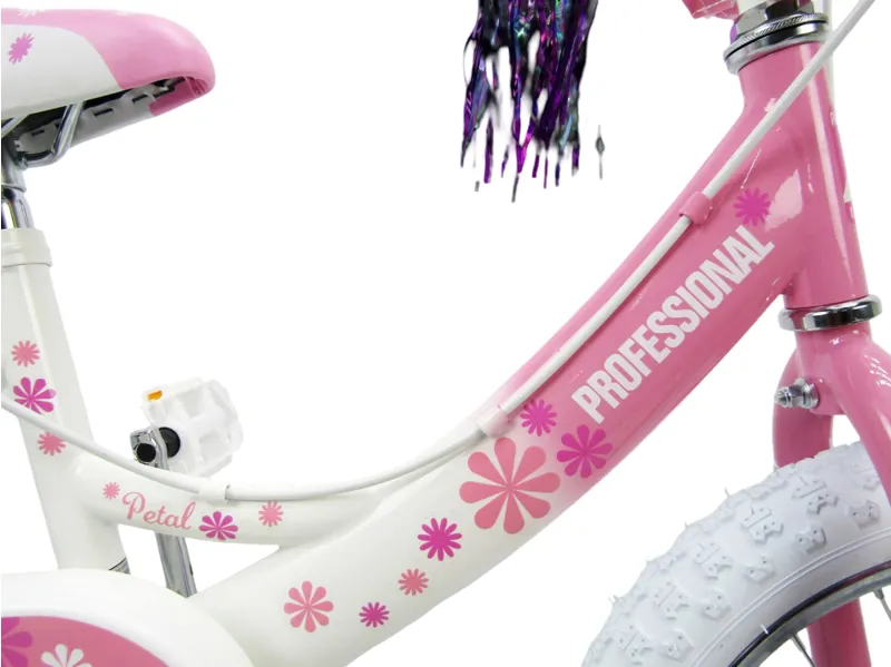 Professional Petal 16 Inch Wheel Kids Bike Pink/White-1