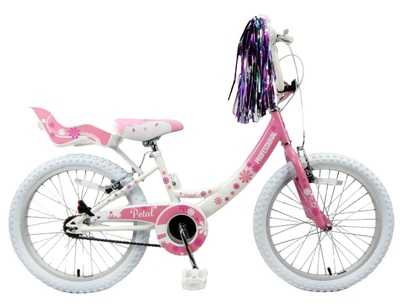 Professional Petal 18 Inch Wheel Kids Bike Pink/White