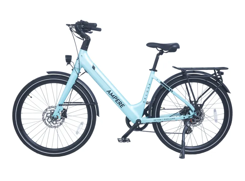 Ampere Deluxe Step Through 26 Inch Wheel Electric Bike Blue 14Ah-1