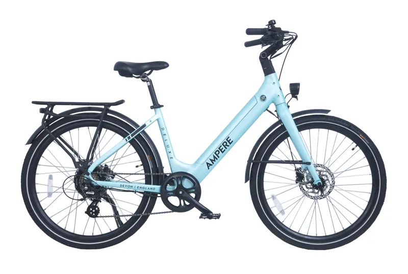 Ampere Deluxe Step Through 26 Inch Wheel Electric Bike Blue 14Ah