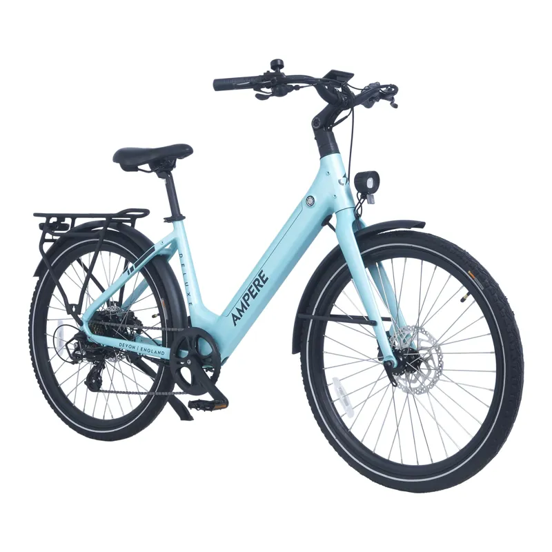 Ampere Deluxe Step Through 26 Inch Wheel Electric Bike Blue 14Ah-2