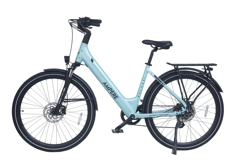 Ampere Deluxe Step Through 700c Wheel Electric Bike Blue 14Ah-1