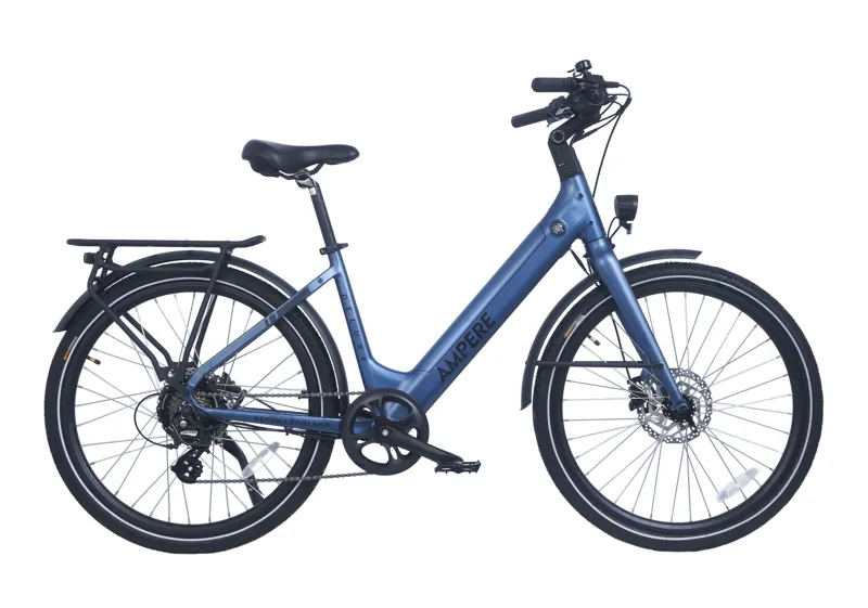 Ampere Deluxe Step Through 26 Inch Wheel Electric Bike Blue 10Ah