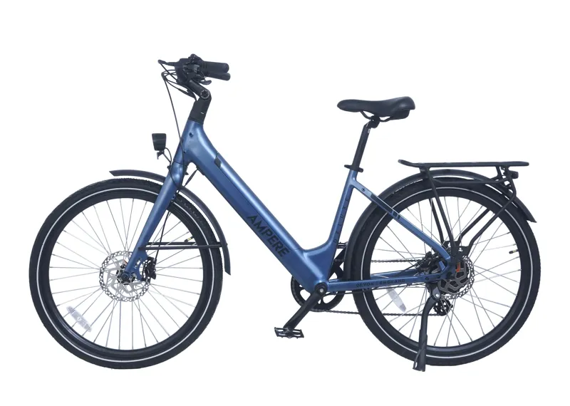 Ampere Deluxe Step Through 26 Inch Wheel Electric Bike Blue 10Ah-1