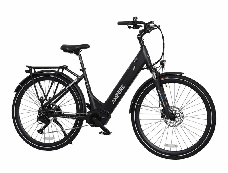 Ampere Deluxe Pro Step Through 700c Electric Bike Black 14Ah