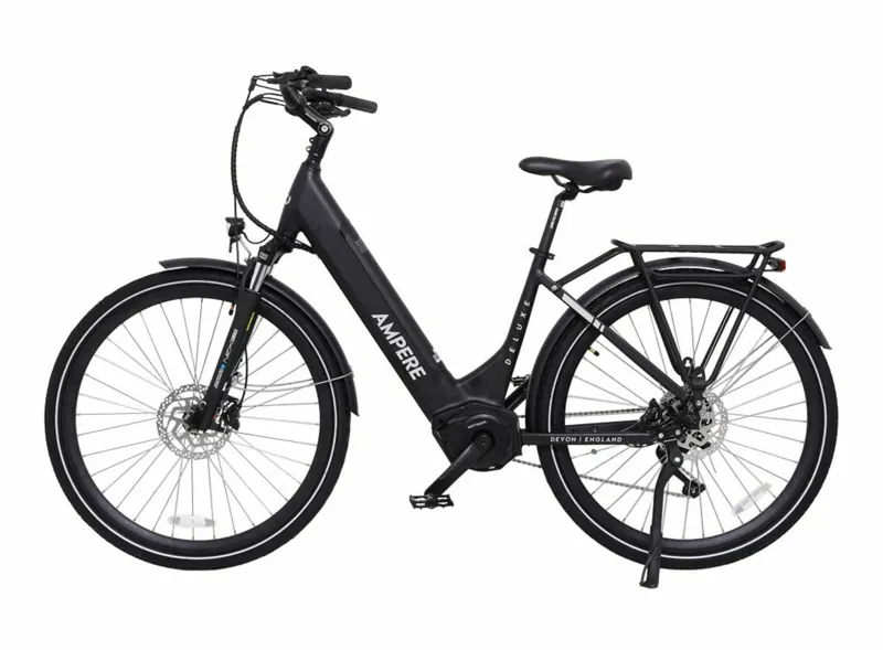 Ampere Deluxe Pro Step Through 700c Electric Bike Black 14Ah-1