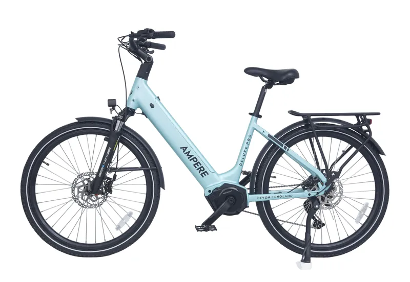 Ampere Deluxe Pro Step Through 26 Inch Wheel Electric Bike Blue 10Ah-1