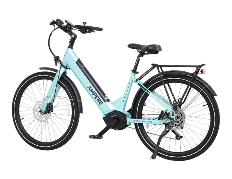 Ampere Deluxe Pro Step Through 26 Inch Wheel Electric Bike Blue 10Ah-1