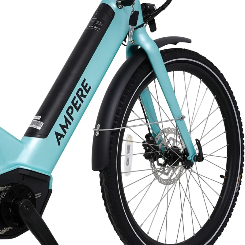 Ampere Deluxe Pro Step Through 26 Inch Wheel Electric Bike Blue 10Ah-4