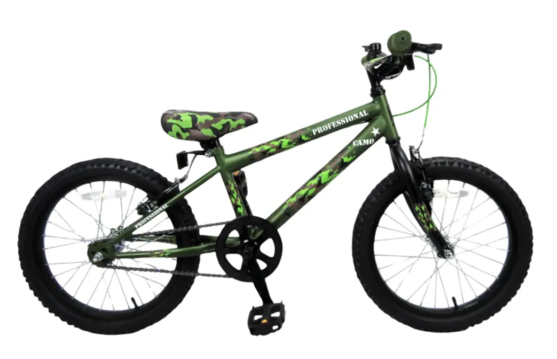 Professional Camo 18 Inch Wheel S/S Kids Bike Green