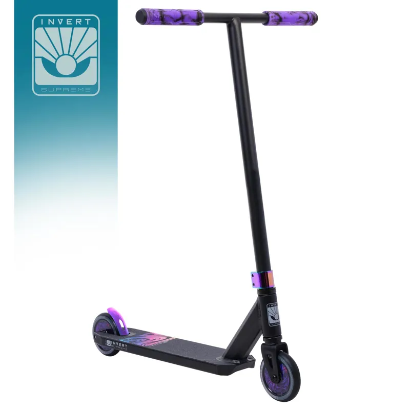 Invert Supreme 1-7-12 Stunt Scooter Black/Neon Purple