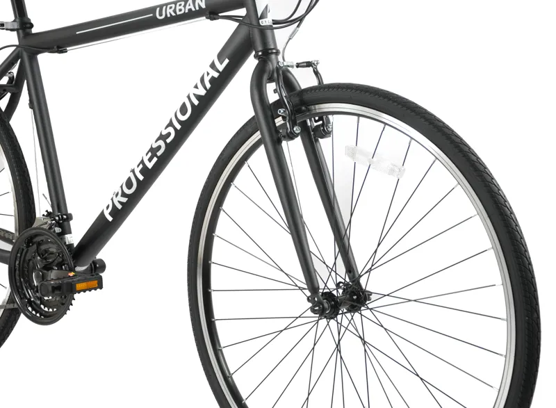 Professional Urban 700c Sports Hybrid Bike Black-4