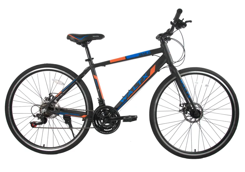 Waltx Trak 3 700c Sports Hybrid Bike Black/Orange/Blue-1