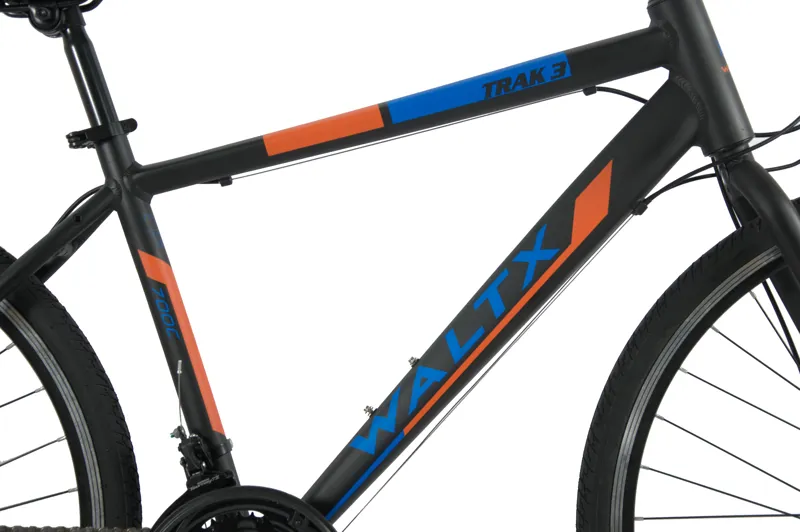 Waltx Trak 3 700c Sports Hybrid Bike Black/Orange/Blue-2