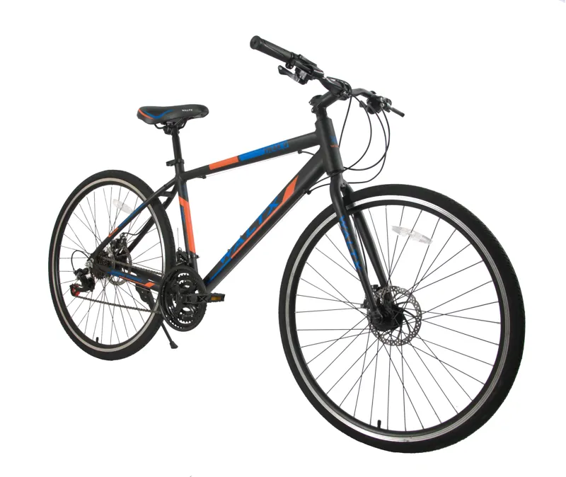 Waltx Trak 3 700c Sports Hybrid Bike Black/Orange/Blue