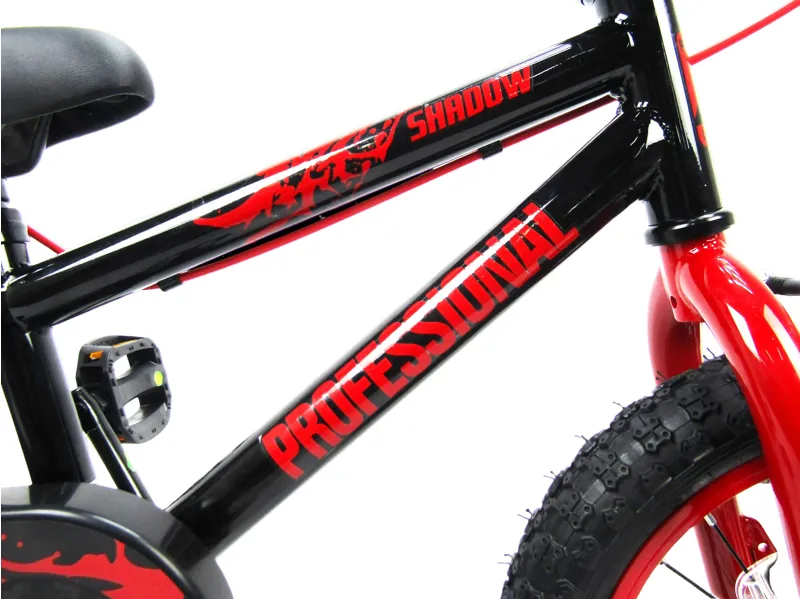 Professional Shadow 16 Inch Wheel Kids Bike Black/Red-1