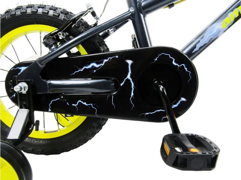 Ammaco Lightning 14 Inch Wheel Kids Bike Black/Yellow-2