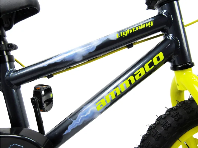 Ammaco Lightning 16 Inch Wheel Kids Bike Black/Yellow-1