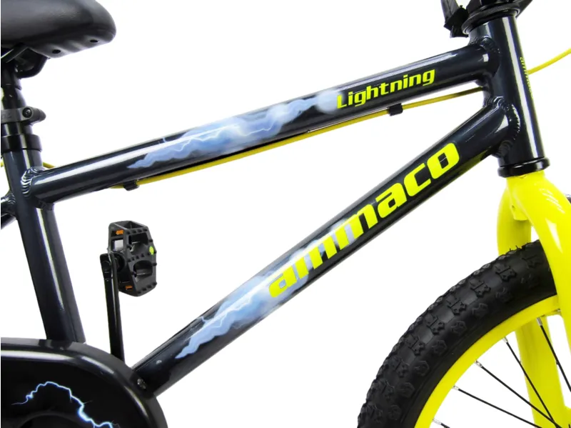 Ammaco Lightning 18 Inch Wheel Kids Bike Black/Yellow-1