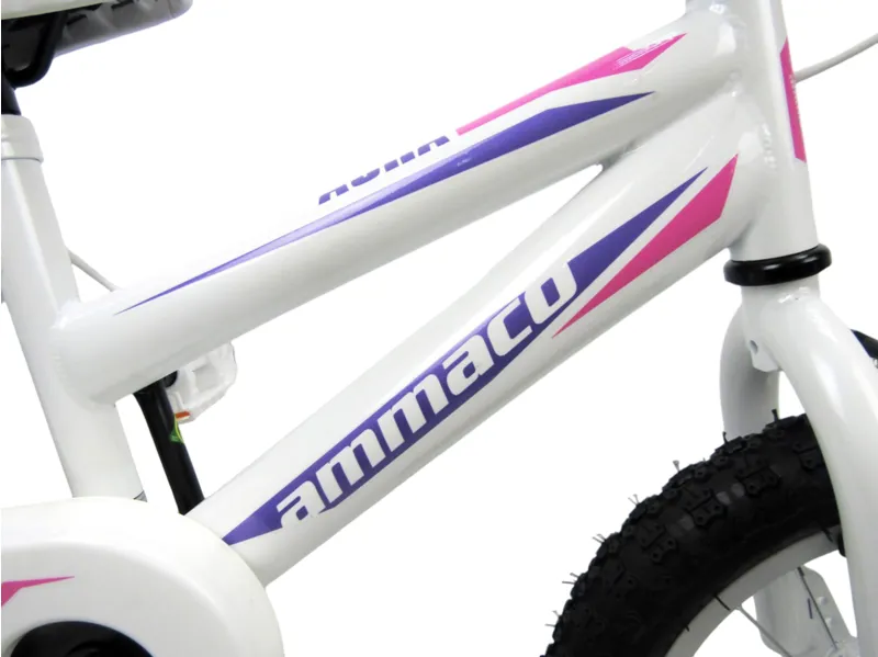 Ammaco Aura 14 Inch Wheel Kids Bike White-1