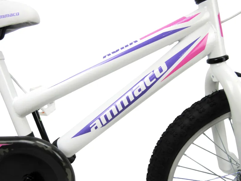 Ammaco Aura 18 Inch Wheel Kids Bike White-1